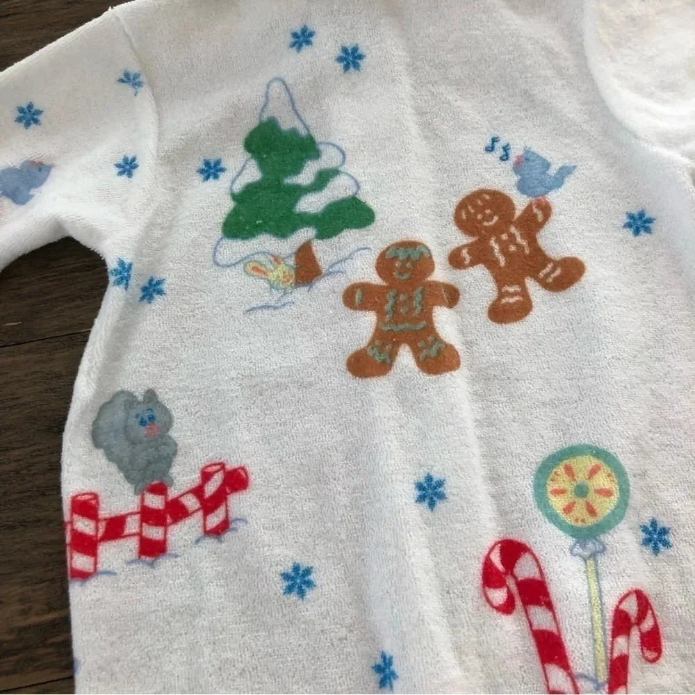 Vintage Carters Baby 12-17 lbs medium Terry sleeper Gingerbread House Candy Cane